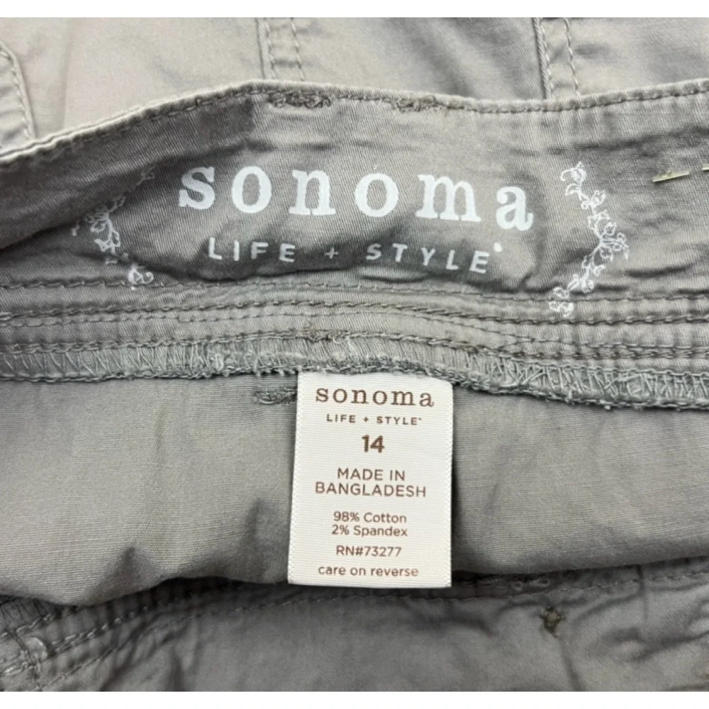 Sonoma Gray Cotton Cargo Skort With Pockets Size 14 - Picture 4 of 5